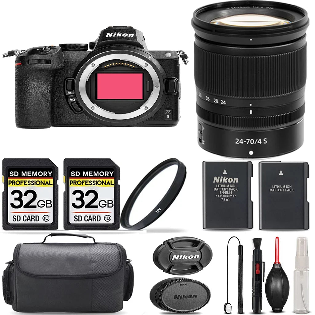 Case + Mirrorless UV 24-70mm S f/4 + Nikon Lens + Battery Kit Version + Extra - Storage International Z5 64GB Filter Backup + Cleaning with