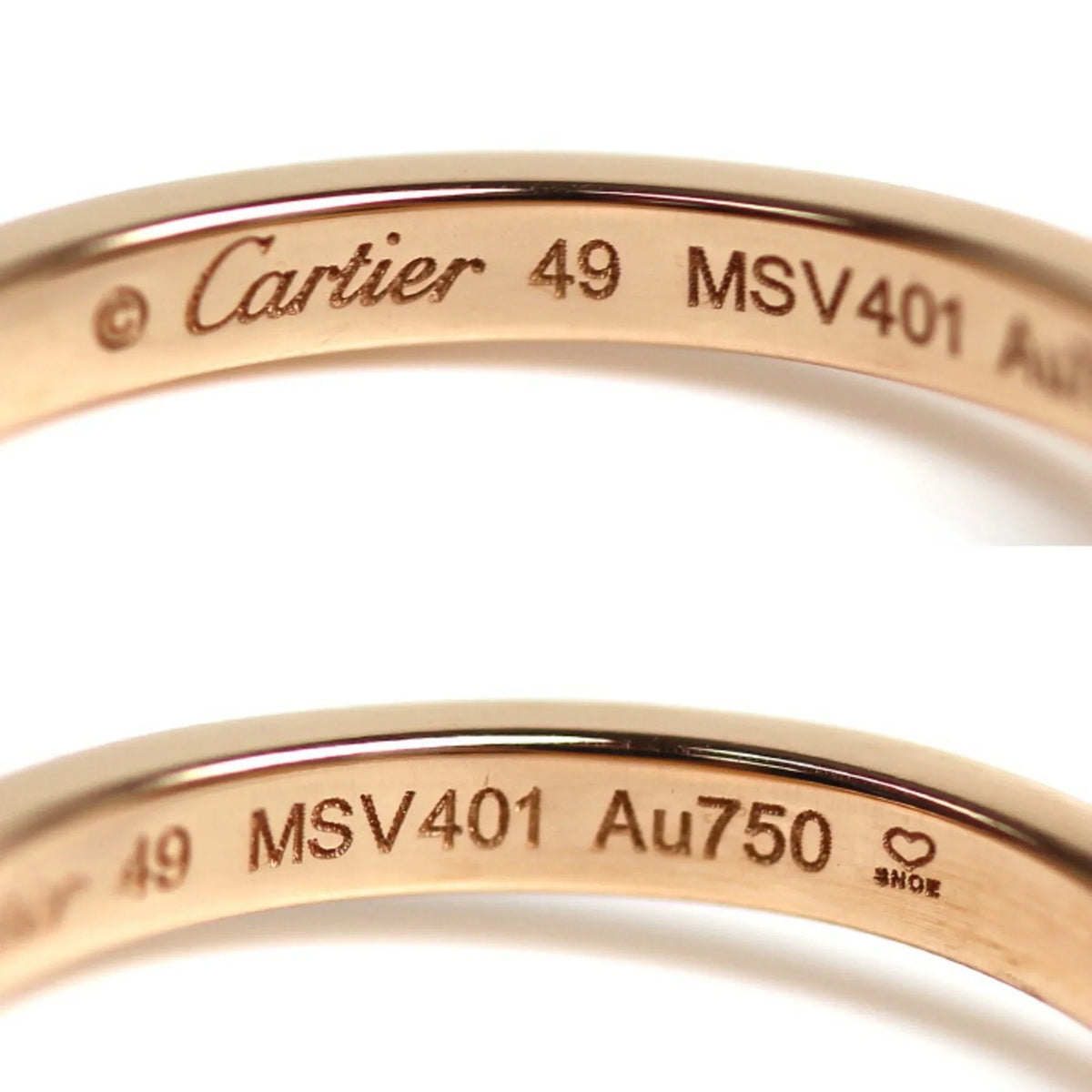 3PD Women's Wedding CARTIER K18PG Pink Pre-Owned 49 9 Ballerina Diamond dimension Ring Curve Gold B4098649 2.4g (Good)