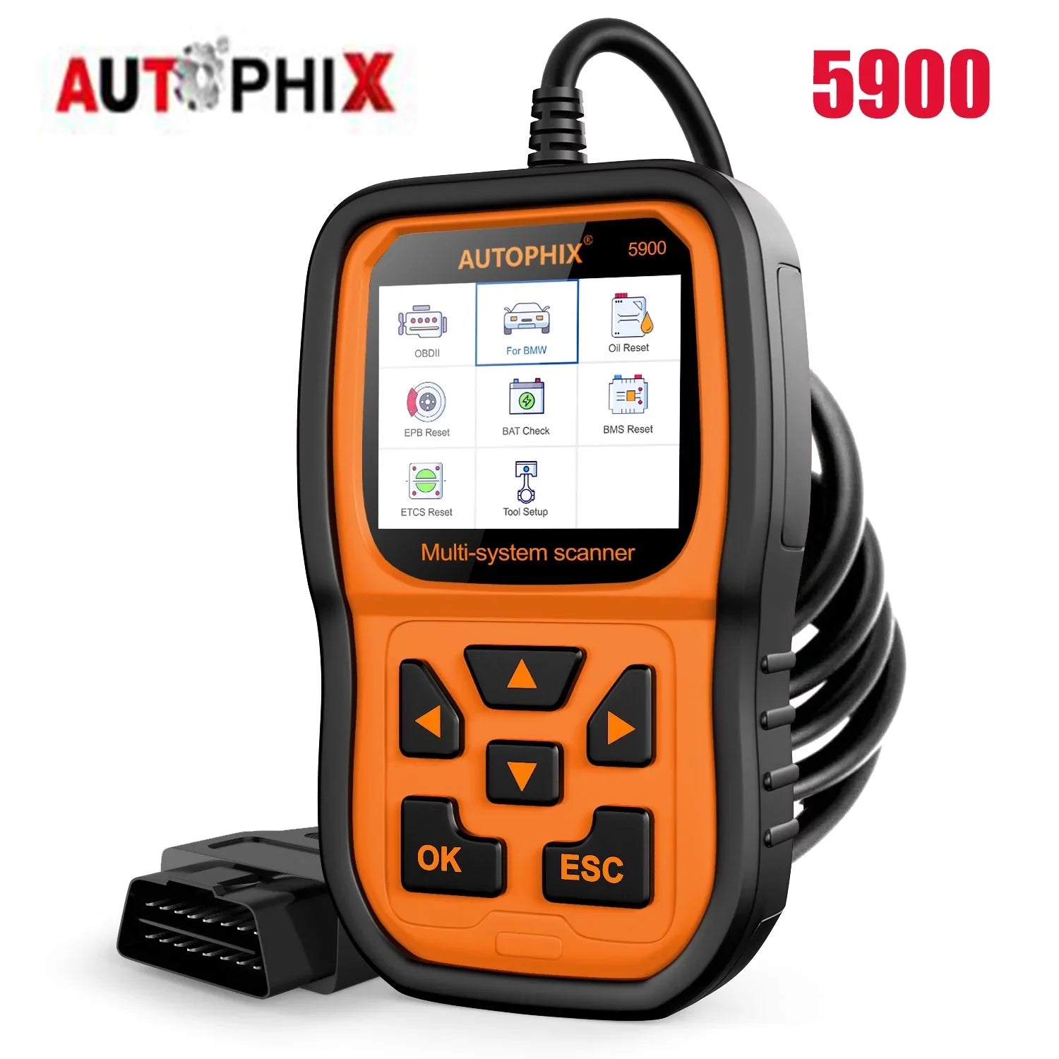 Battery Tool Tool Car Reader Roll-Royce Scanner Automotive All OBD2 Diagnostic Fits Code Scan Reset for Tool Autophix for Scanner Car 5900 Registration Oil Systems