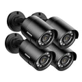 Camera 4 Security Outdoor Home Moistureproof, Pack Indoor, Surveillance 1920TVL, 1080P Vision, Night/Day Camera Bullet IP66