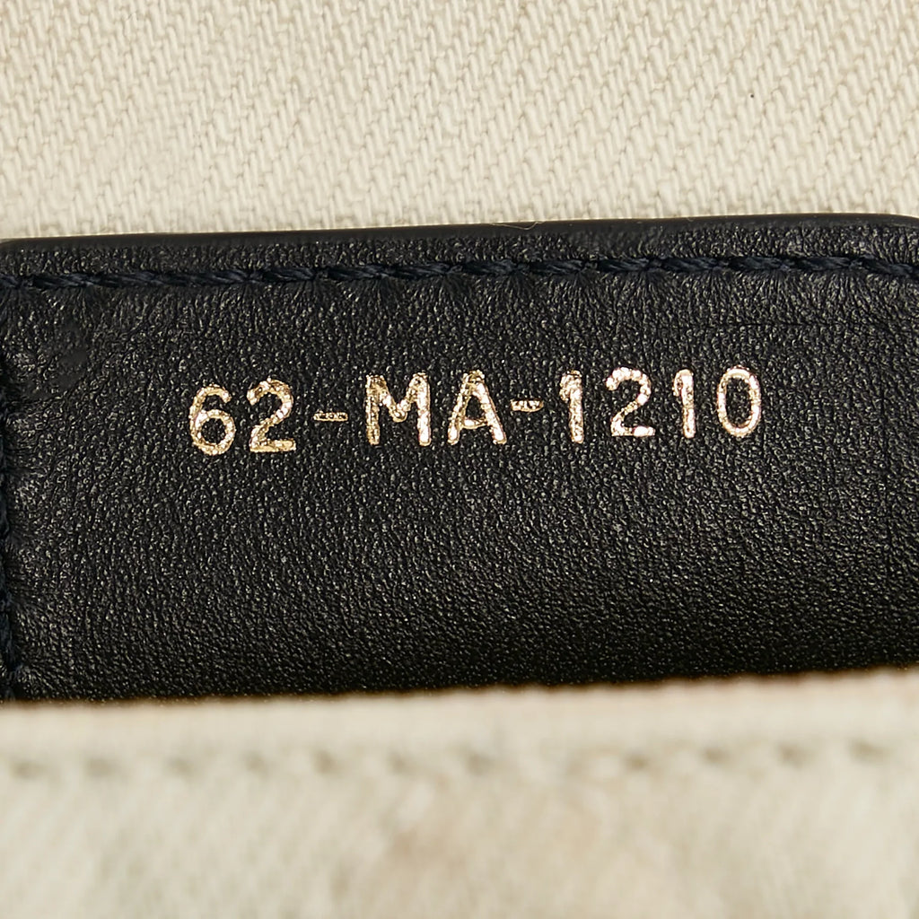 (Good) Fabric Caro Tie Authenticated Small Pre-Owned White Bag Denim Crossbody Dior Dye Unisex