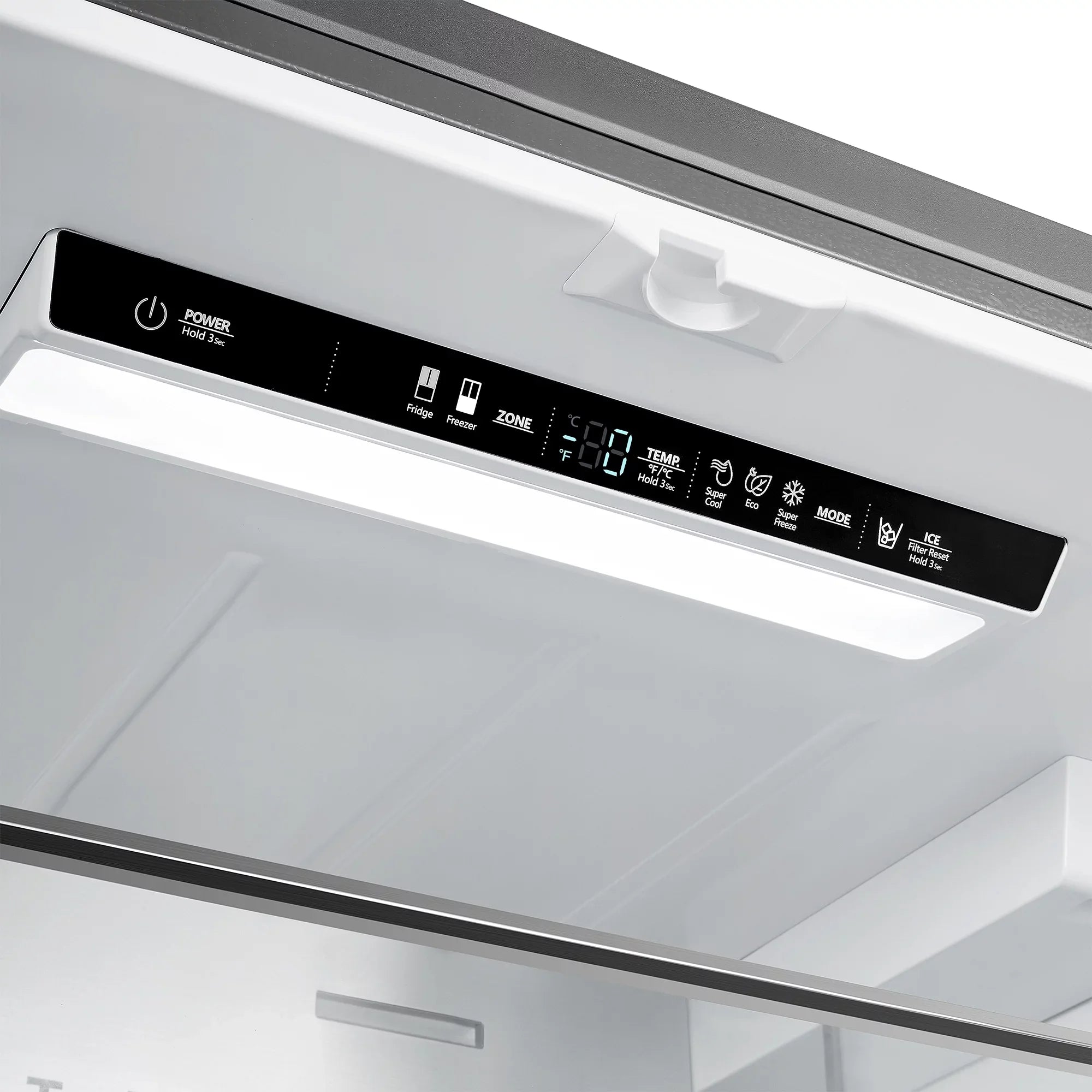 in ft. French Stainless Door Dispenser 3-Door Steel cu. Refrigerator 22.4 Moisture