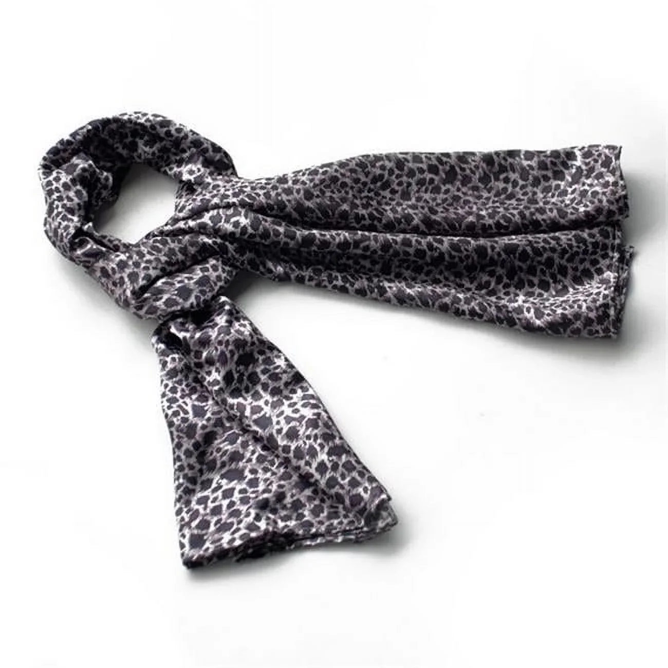 Blancho -SCA01033-S Natural Design Stylish Silk Scarf/Wrap/ShawlSmall Leopard Elegant Burgundy