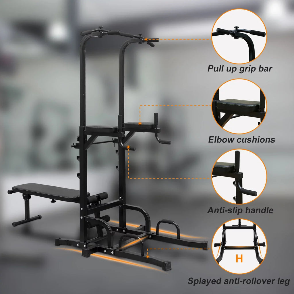 Adjustable GIKPAL Bench Equipment Height Gym Office Station Fitness Tower Power Bar Pull with Home Duty for Stand Training Dip Heavy Up Multi-Function