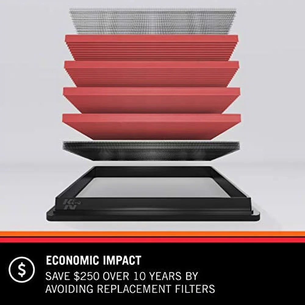 2013-2019 Modeo Filter: 33-5001 Hybrid), Filter: Washable, Premium, Engine (Fusion, K&N MKZ /Lincoln Performance, V, C-Max, Replacement High Air