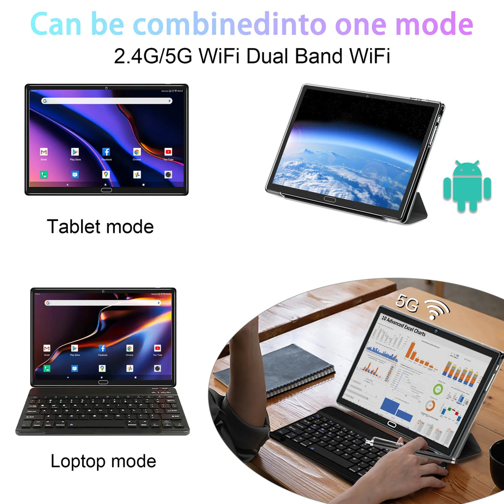 Bluetooth Cellular 64GB Octa 4GB Tablet Android Ram Tablet 10" Arm Wifi Gps Core 11 Keyboard with Rom