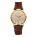 Gold Automatic Movado Chronometre 18k Leather Yellow Watch 34mm 1231 Wrist