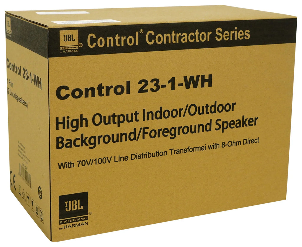 Wall Indoor/Outdoor (2) Control White Amp 70v Speakers Commercial + 23-1 3"