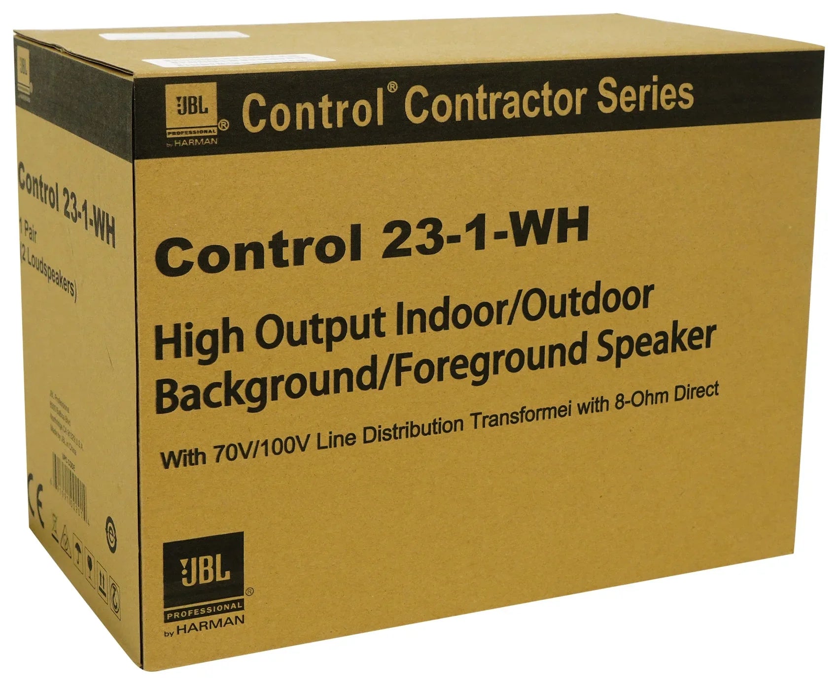 Wall Indoor/Outdoor (2) Control White Amp 70v Speakers Commercial + 23-1 3"