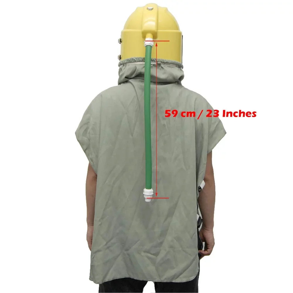 Protector Safety Sand Sandblast Helmet Yellow Hood Supplied Blast