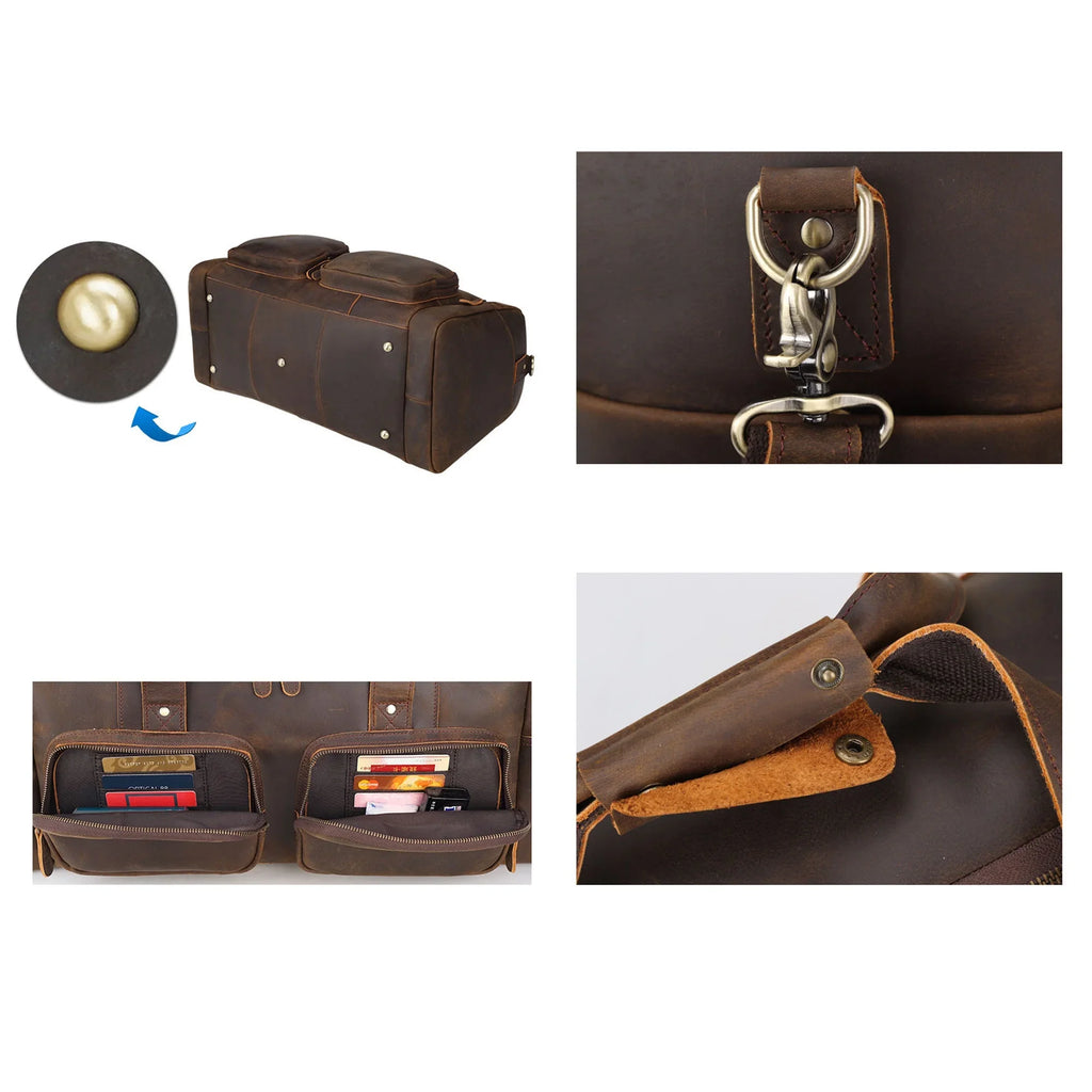 Travel Shoulder Leather Bag, Bag, Full Grain Bag Duffle