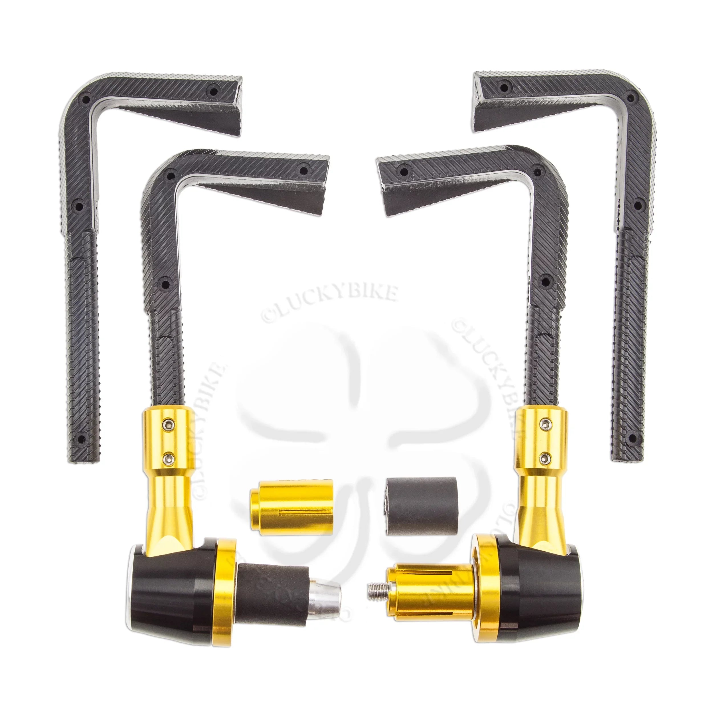 Gold Lever Hand & Block 7/8" 6mm Guard Universal Race End Bar