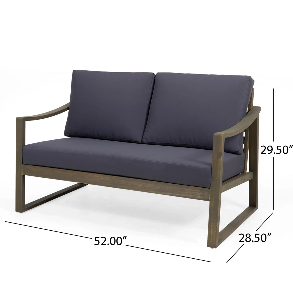 Gray Wood Dark and with 4 Seater Cushions, Set Johnlucas Studio Outdoor Acacia Gray Chat