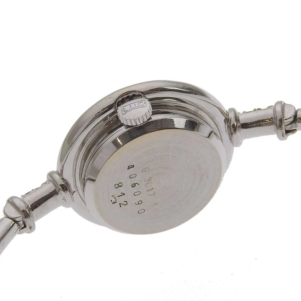 Round Manual (Fair) Diamond x White Watch Pre-Owned Gold Chopard Winding Women's G30171 K18 Dial Silver