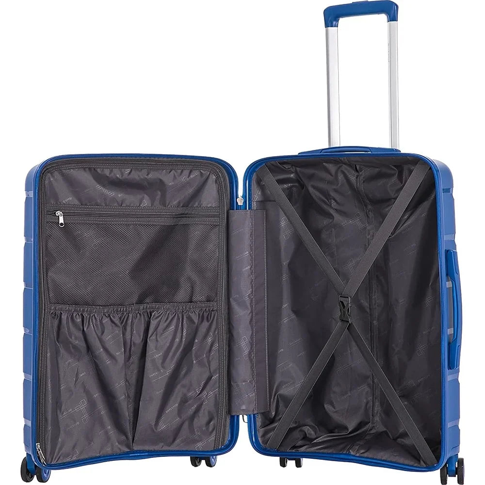 27"- Wheel Spinner (Open Rockland Hardside Luggage, Blue, Box) 23", Pasadena 19",