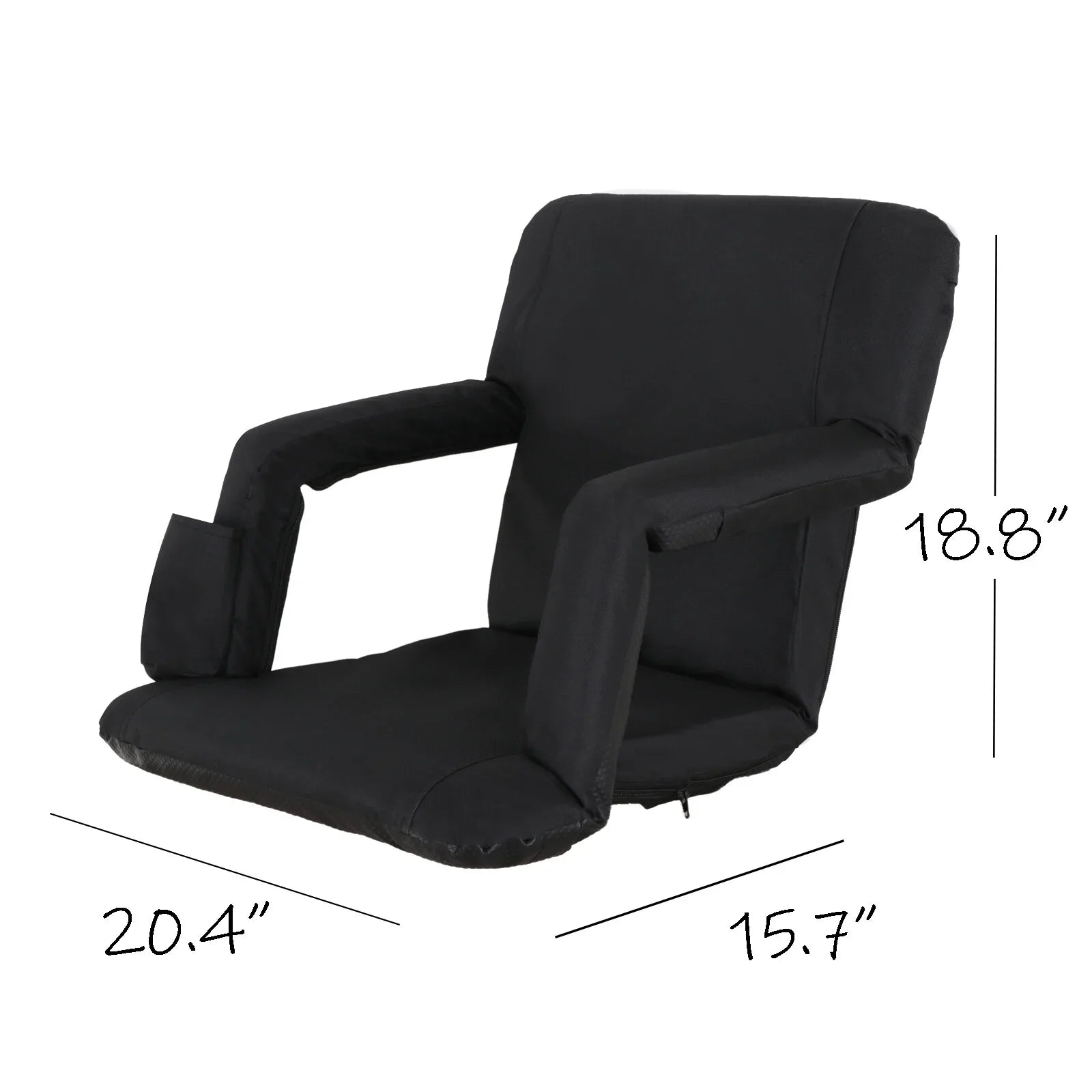 Chair for Black Portable Bleacher ZenSports Seat Reclining 6 2PCS Stadium Positions