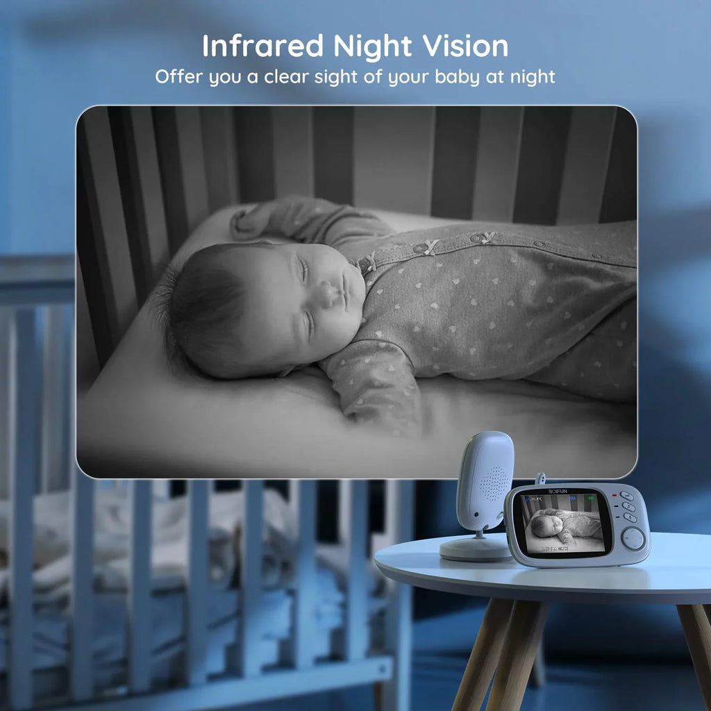 and Vision, WiFi, Audio, Camera Baby No Mode, Two-Way Monitor 3.2'' with Audio, Night Screen, Camera Baby