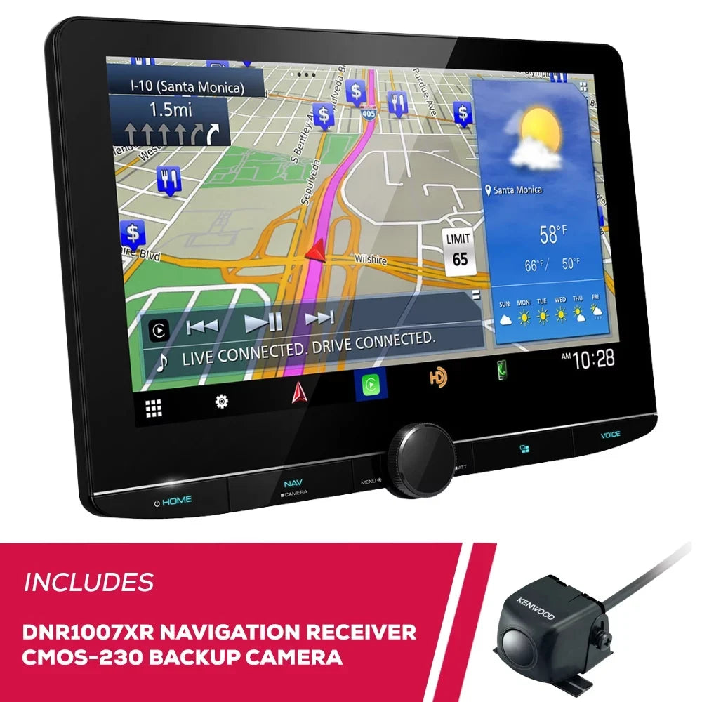 Universal Receiver CMOS-230 Navigation and Kenwood New Backup 10.1" Camera DNR1007XR