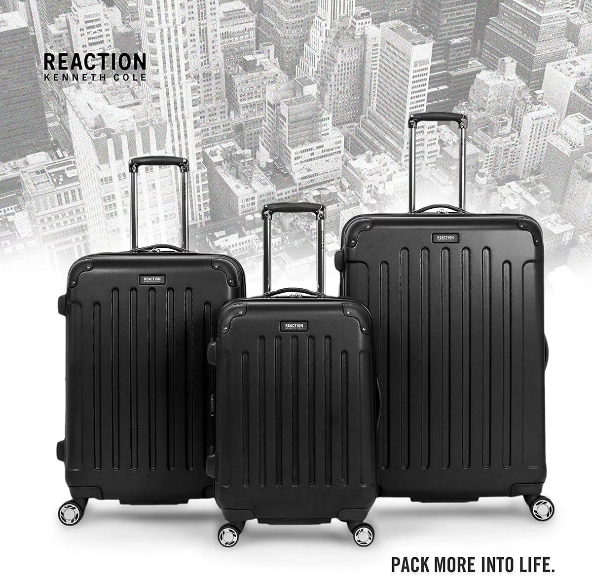 (20"/24"/28") (20"/24"/28") 8-Wheel Hardside Luggage Spinner Cole Black, Renegade Black Expandable Kenneth Set Set REACTION 3-Piece Suitcase, 3-Piece Lightweight