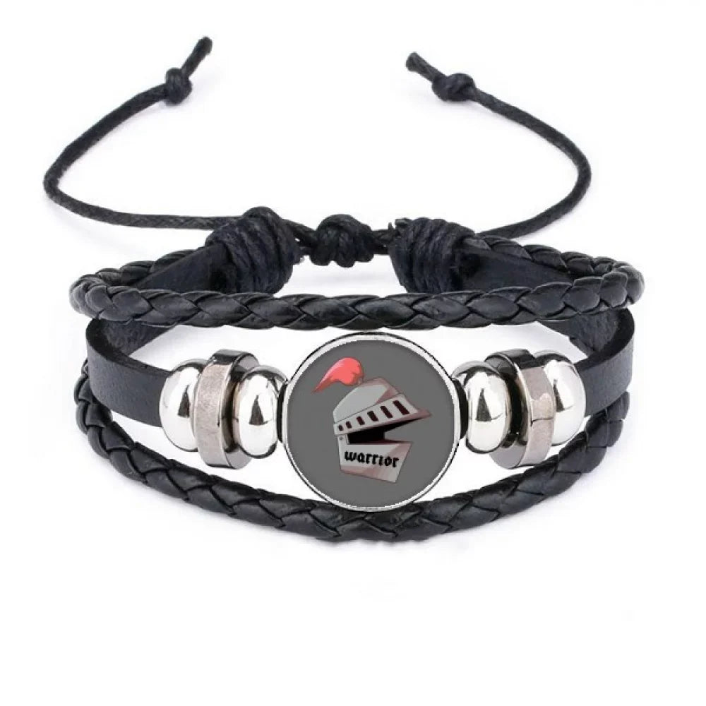 Bracelet Braided Animation Chevalier Wristband Rope Woven Corselet Leather