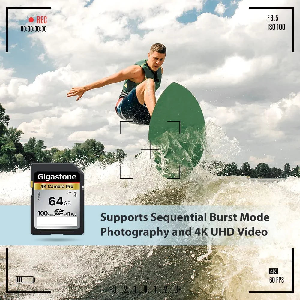 Mini 64GB Kodak Pentax Card Ultra Canon V30 Video Fits 5 Olympus Panasonic 4K Cases---64GB-2-5PK-B Sony with Gigastone Speed Digital Camera, High Nikon 5-Pack with Memory Card