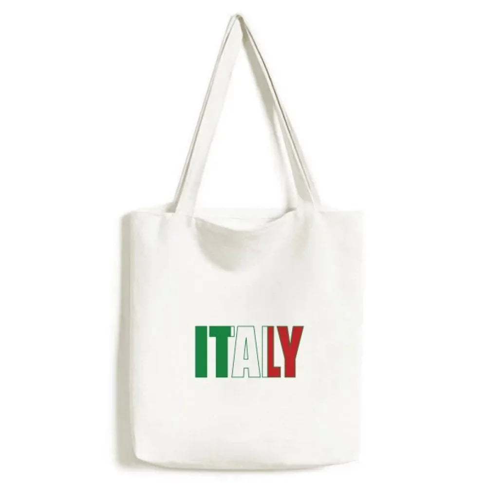 Tote Handbag Flag Casual Bag Country Canvas Name Shopping Italy Satchel