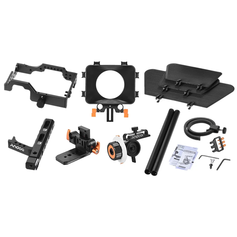 '+ Kit + Handle Eryue A7s/a7/a7r/a7rii/a7sii+ Andoer Camera + Box Alloy + A7s/a7/a7r/a7rii/a7sii/a7iv 15mm W/matte Film Cage,Aluminum Camera + 15mm Handle Rod W/matte + W/matte Box Rod Box Film
