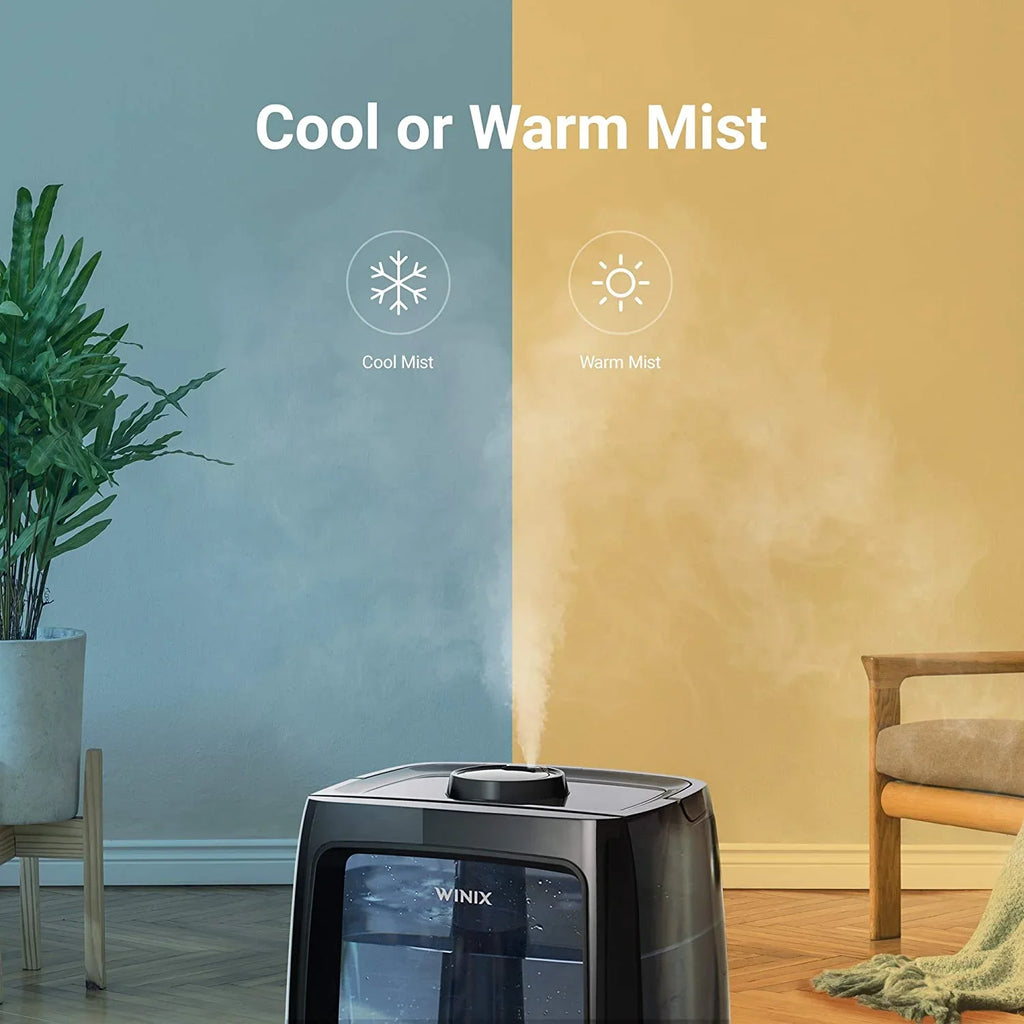 Gal. Winix Cool Pads Mist with Ultrasonic Time, LightCel Rooms, pre-soaked Large Hrs. Quiet, Tank, and Oil Oil Warm UVc- Tank, Tray 120 Humidifier, L200 2 Essential Treated Run Essential