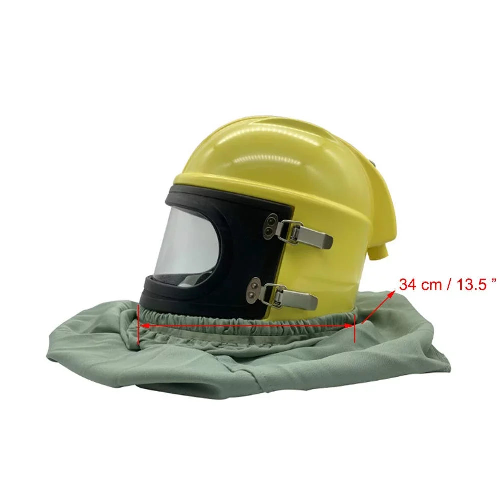 Protector Safety Sand Sandblast Helmet Yellow Hood Supplied Blast