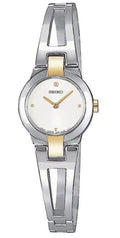 Watch Steel White Stainless Tone Dial Two Seiko Bangle SUJ704 30m Women's