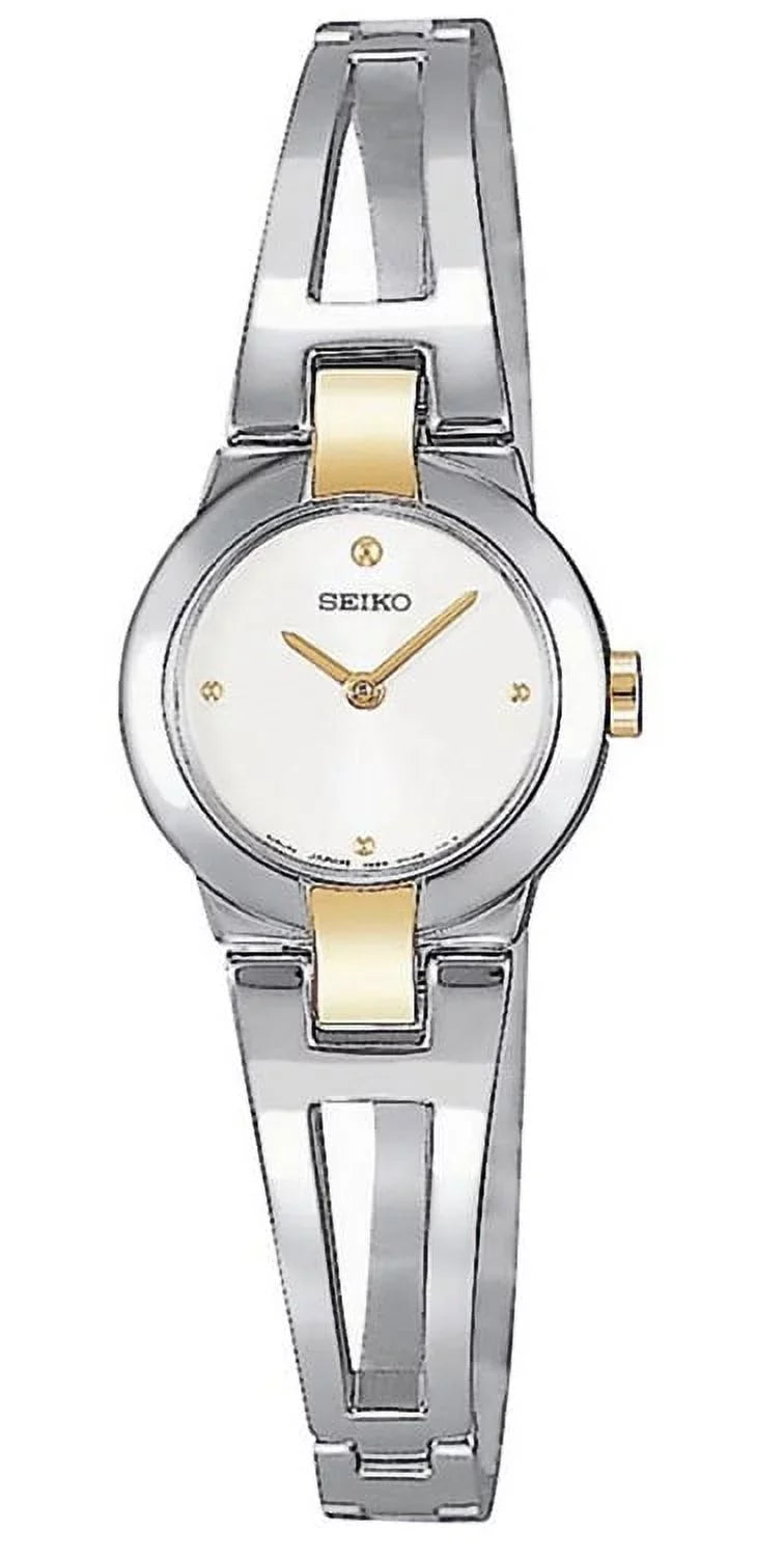 Watch Steel White Stainless Tone Dial Two Seiko Bangle SUJ704 30m Women's