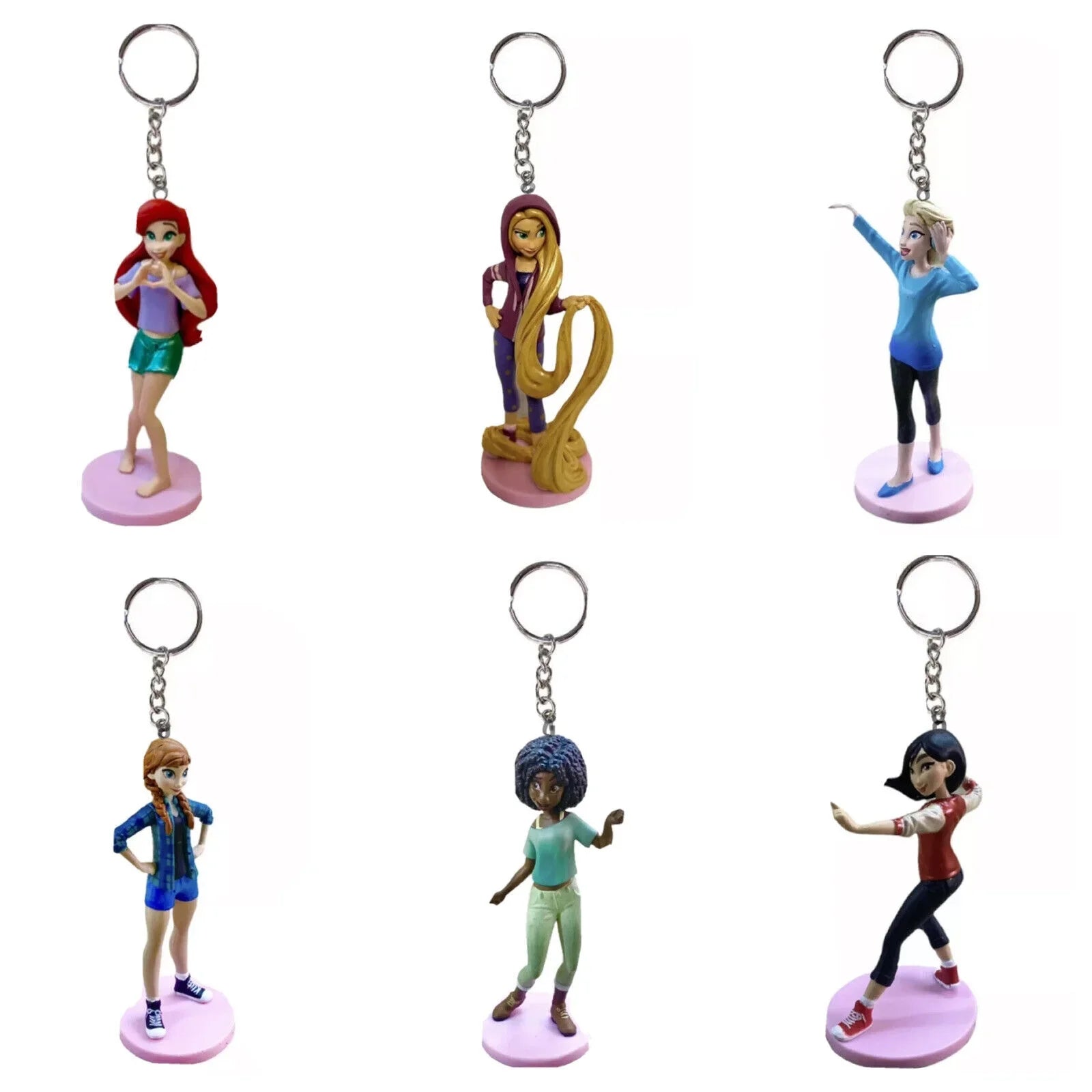 Ariel Tiana Pull Princes Pvc Fan Vanellope Mulan Anna 6 Rapunzel Sports Pc Elsa