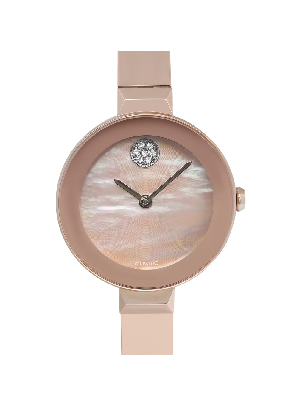 Tone Dial 3600628 Quartz Gold Bold Movado Watch 28mm Steel MOP Ladies Rose