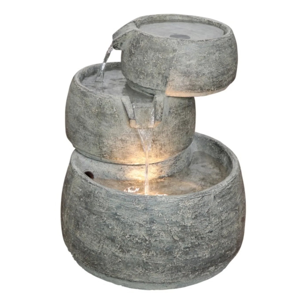 Classic Color, Garden Cascading D Fountain 3-Tier H Light, and with Polyresin Home x Indoor/Outdoor Quartz Lightweight 11.5” 15”