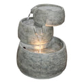 Classic Color, Garden Cascading D Fountain 3-Tier H Light, and with Polyresin Home x Indoor/Outdoor Quartz Lightweight 11.5” 15”