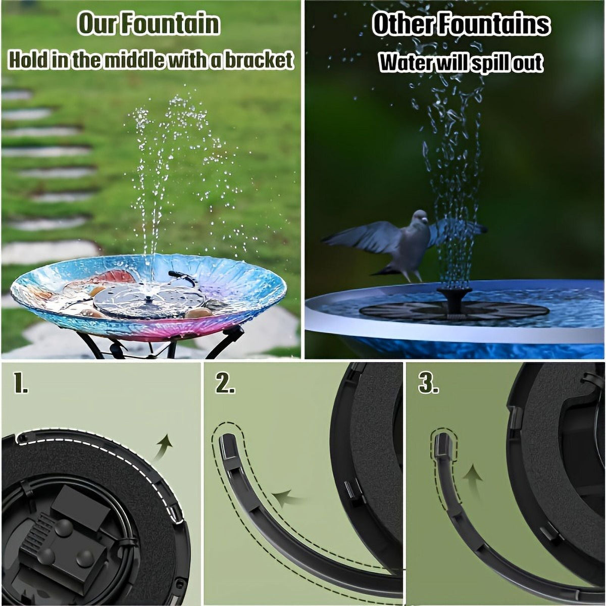 Nozzles, With 1pc Inch Pond, DIY Electric 9.8-Foot Plastic Bath Multiple Solar Kit Wires, Operation Bird Patio, Corded Garden, 7.08 Feature Powered Fountain liquid For 3.5W Solar exterior Upgraded Pump,