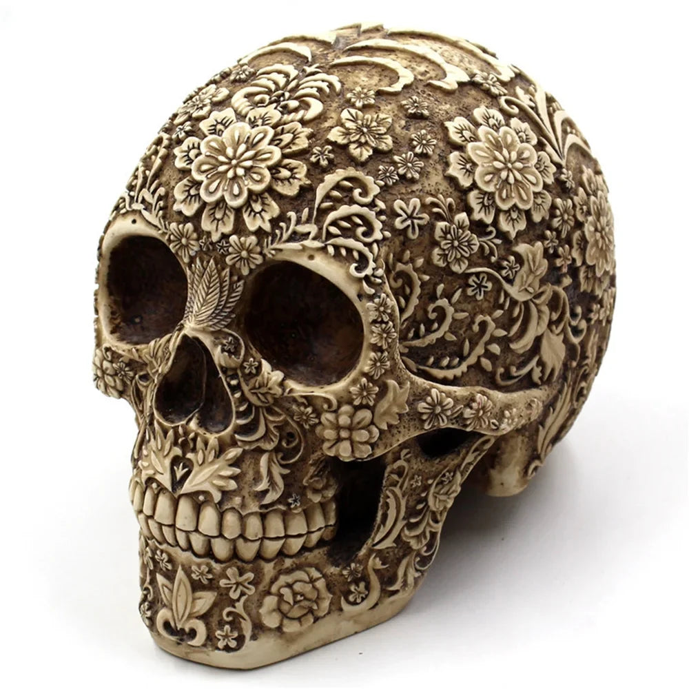 Halloween Foreign Skull Resin Skull Retro Props Spoof Trade Decoration European American And Horror Decoration Face Menghua Mai