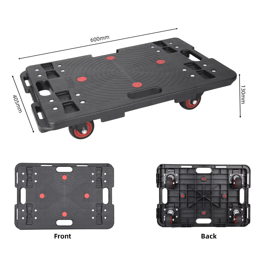 Rotate Portable Cart Homhougo—2PCS Capacity Trolley 4 Transport Travel Luggage 330 Truck Home Wheels Folding Office Lbs for 2pcs Black Hand
