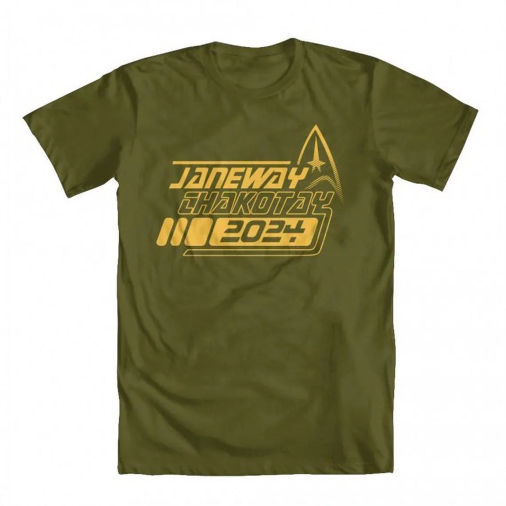 T-shirt Trek Large Original Artwork Star Green Men's 2024 by Inspired Janeway Military Chakotay