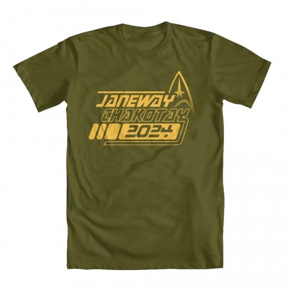T-shirt Trek Large Original Artwork Star Green Men's 2024 by Inspired Janeway Military Chakotay