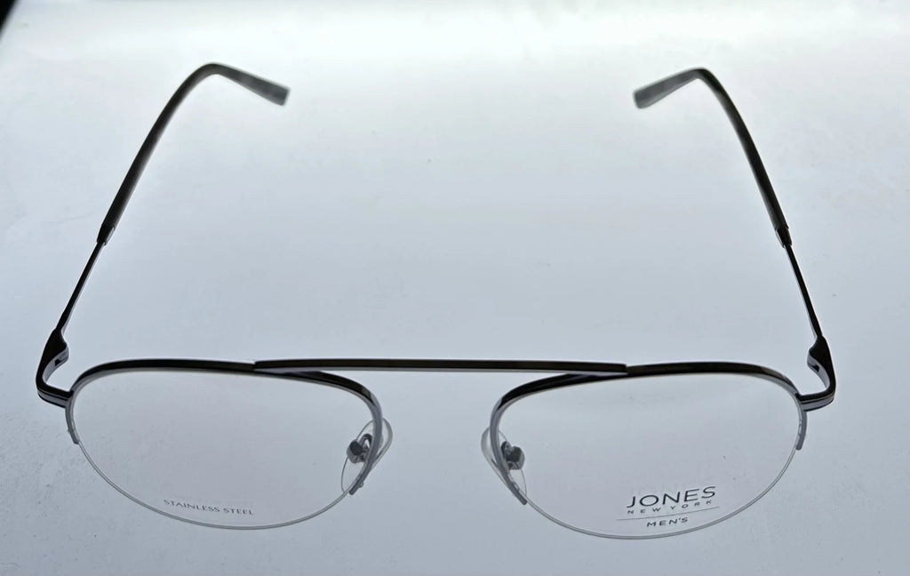 Mens 53mm New Frame. Jones J359. Rimless Aviator York Eyewear Gunmetal Metal