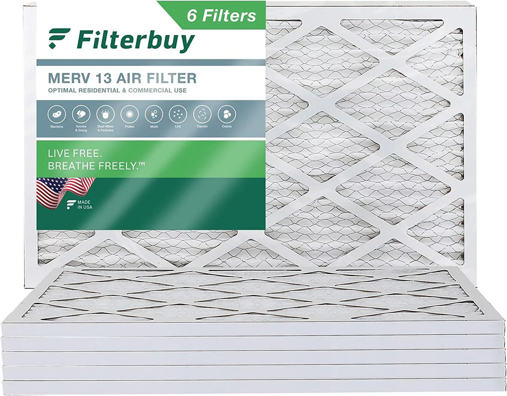 Filters AC 13 (6-Pack) 12x24x1 Filterbuy Furnace MERV Pleated Air HVAC