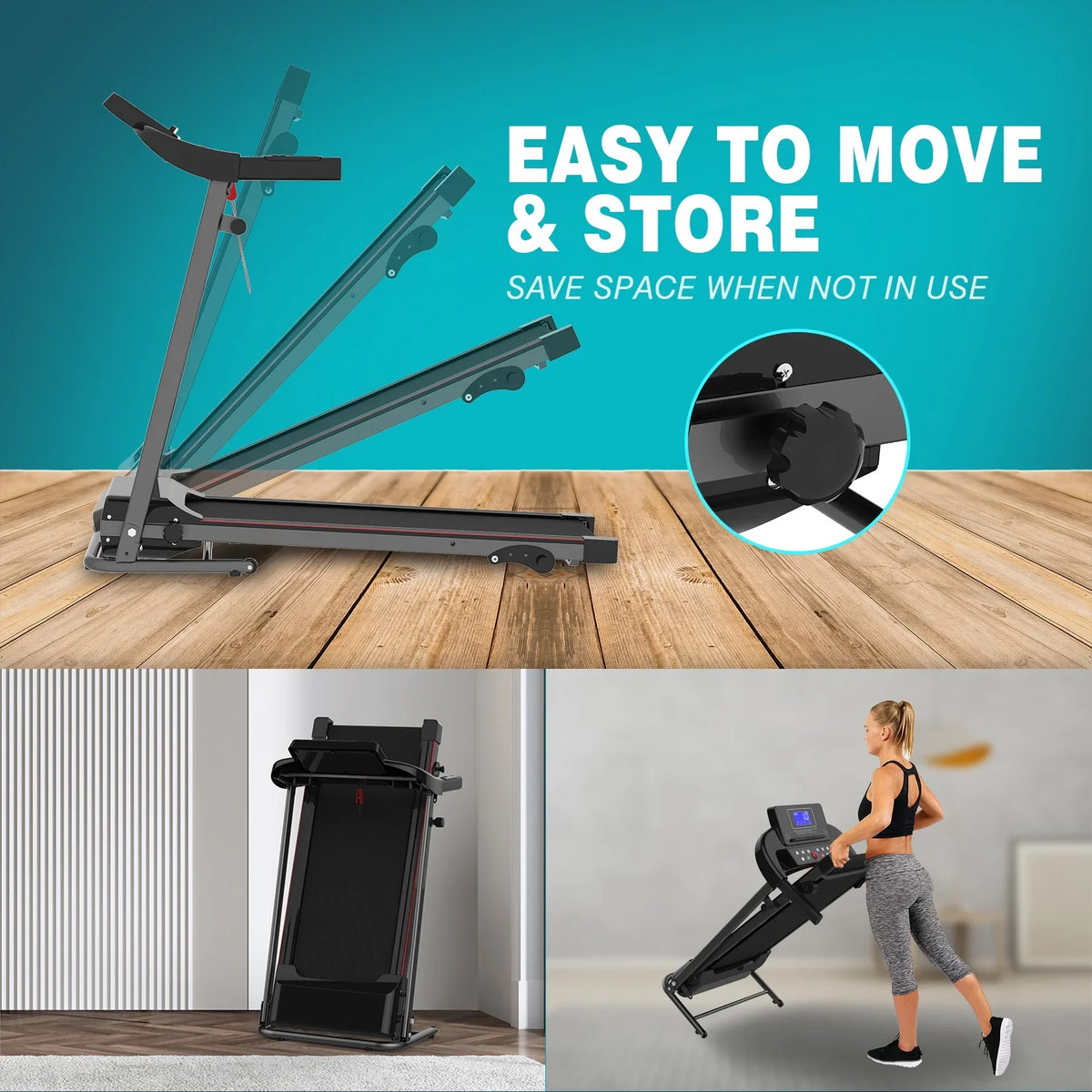 for Treadmill 250 Treadmill 2.5HP Foldable Motor Capacity Multi-function Electric Gym LBS Home with