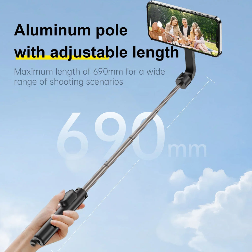 , Remote Selfie with Magnetic Tripod, for 27.1 inch Rotation Stick Control