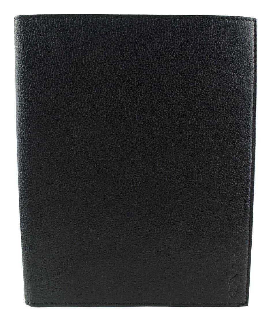 Leather Tablet Lauren Pebbled Case Ralph Black) Polo $98 Original (For iPad,