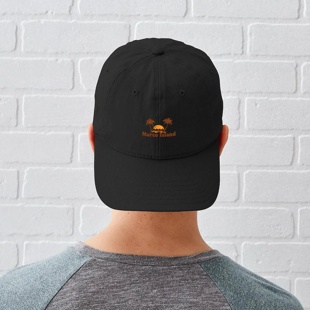 Baseball Cotton - Design. - Island Trees Black Adjustable Printed Hat Cap Palm CafePress Canvas Black Marco