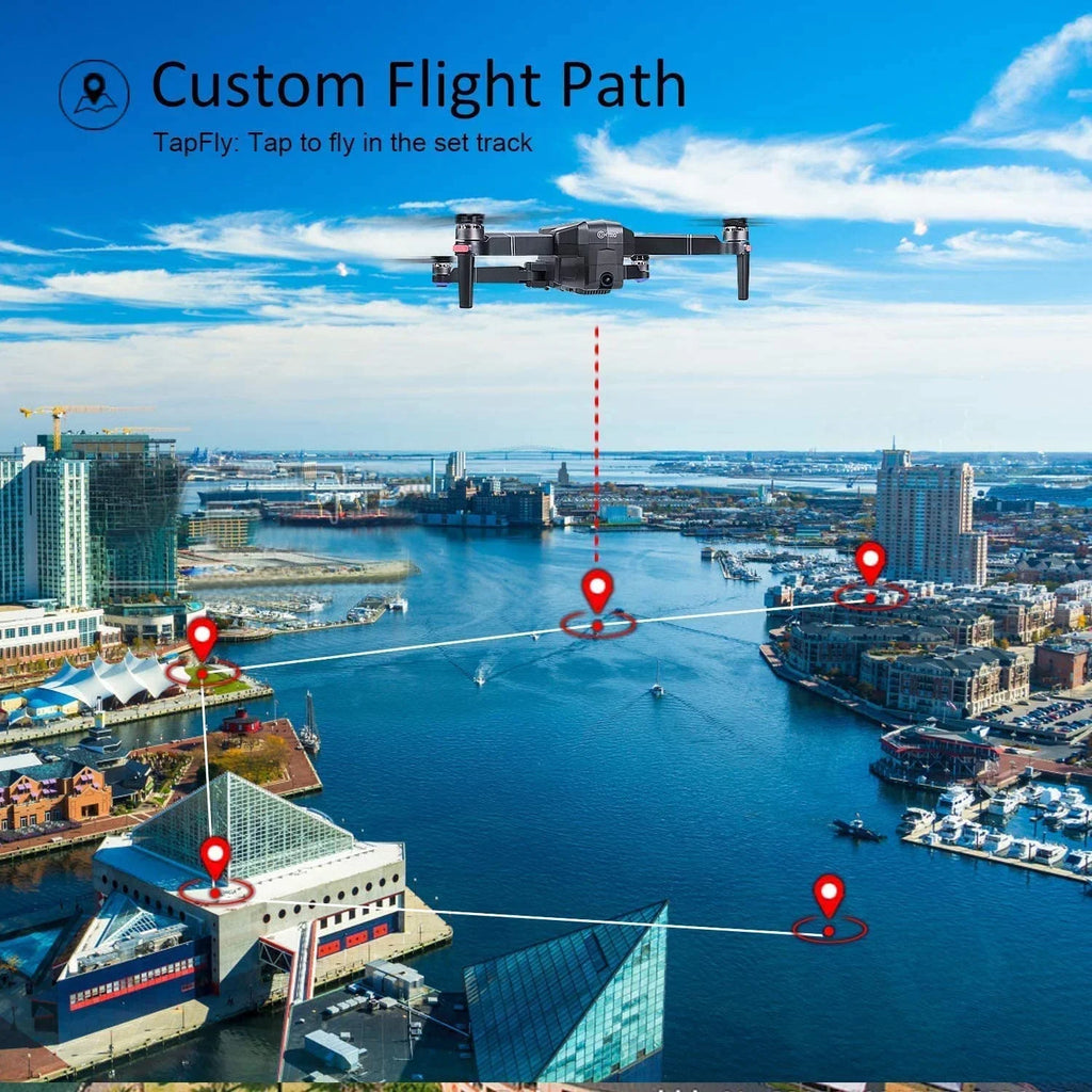 Camera , Brushless Fits Foldable Flight Minutes with Time, Waypoint Adults, 30 Carrying Pro 4K with Case with Motors, for Follow Camera Quadcopter Drone F24 Contixo Me,