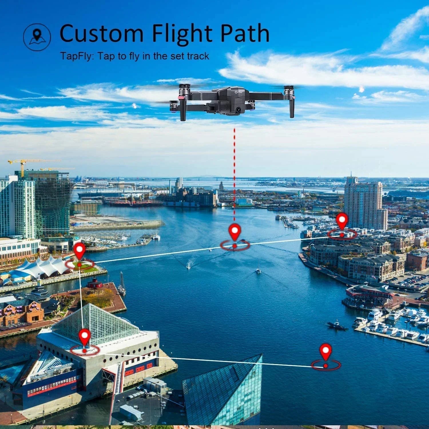 Camera , Brushless Fits Foldable Flight Minutes with Time, Waypoint Adults, 30 Carrying Pro 4K with Case with Motors, for Follow Camera Quadcopter Drone F24 Contixo Me,