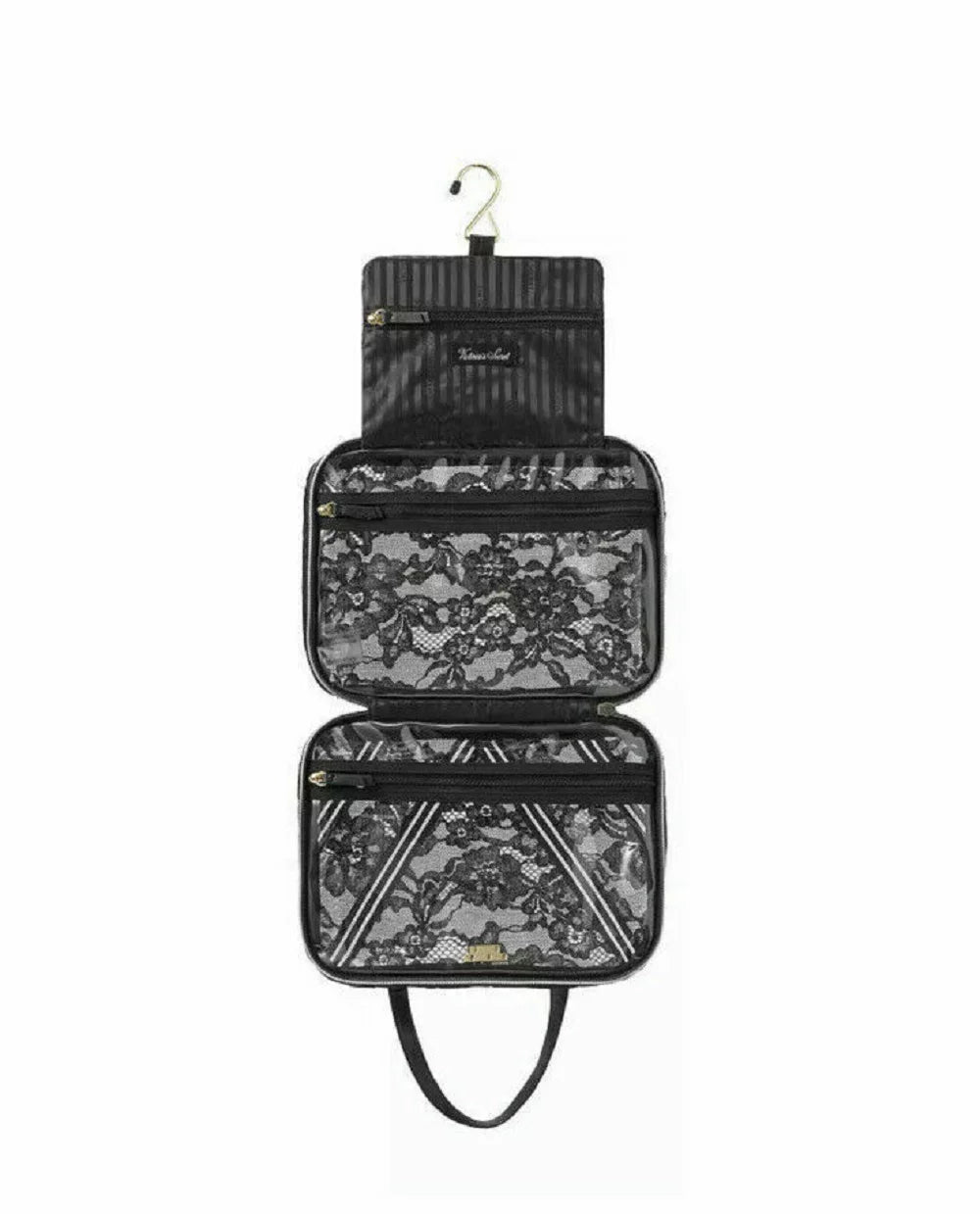 Floral Secret Bag Case & Cosmetics Black Lace Victoria's Clear Travel NWT Jetsetter