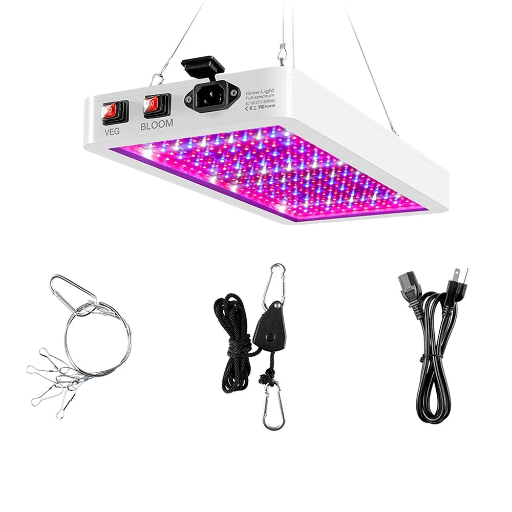 Veg Growing and Hanging Bloom Seedlings Plant 2000W Greenhouse LEDs Dual IP65 for for Lamps Waterproof Indoor Plants Spectrum Flowers Switch 312 Grow Full